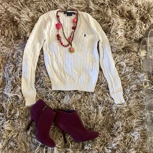 Ralph Lauren Sport cable-knit V-neck sweater